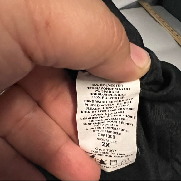 Lori Michaels Womens Straight Skirt Size 2XL Plaid Pencil Knee Length black grey - Picture 12 of 12